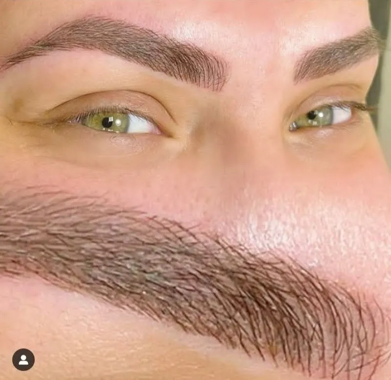 Resultado de micropigmentação de sobrancelha fio a fio no Studio Harrod's